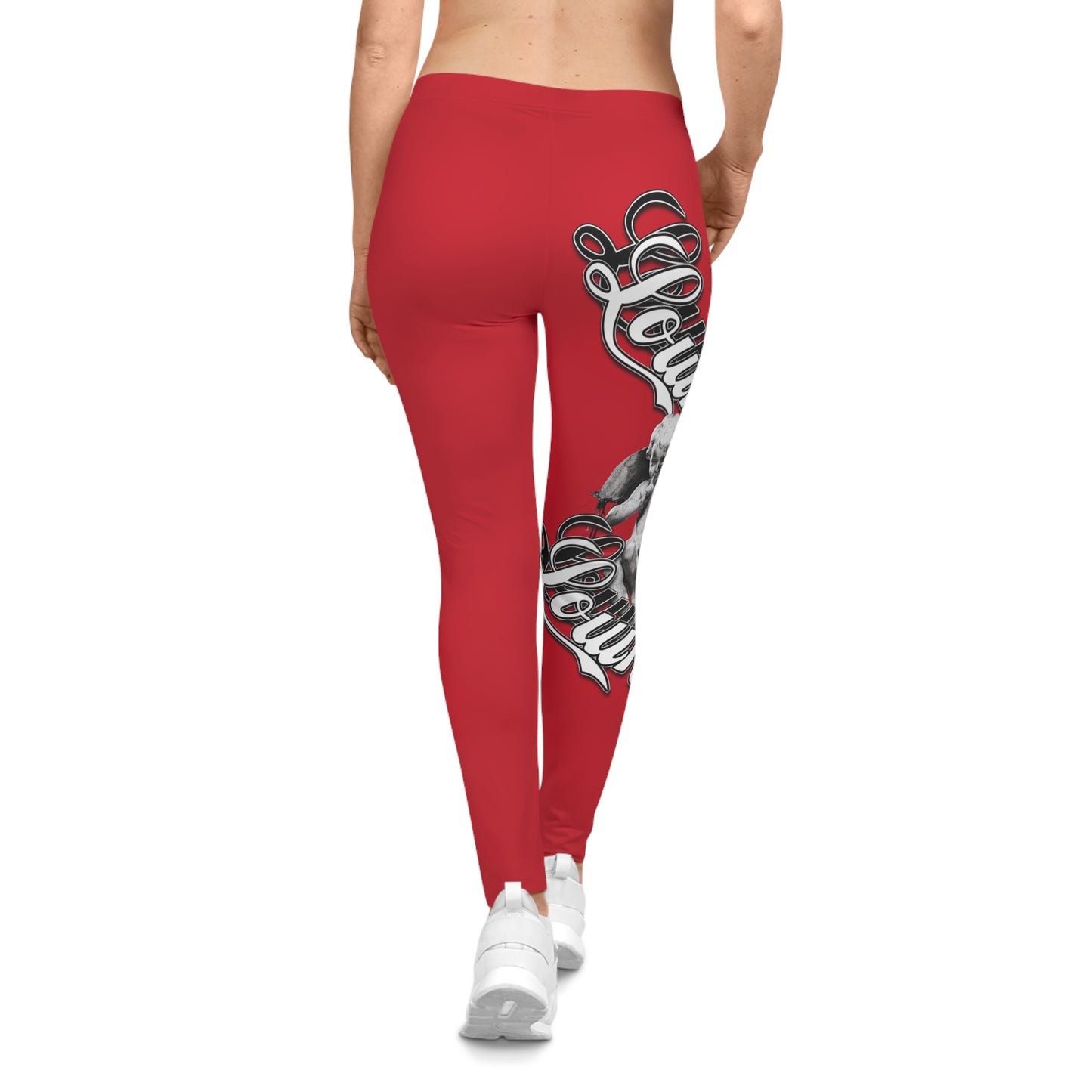 Lowkey Designer Women's Casual Leggings Red