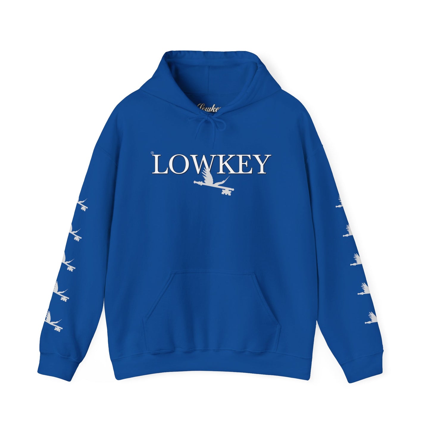 Lowkey Apparel Designer Blue Hoodie White v1 Limited Exclusive
